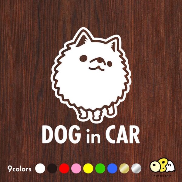DOG IN CAR/日本スピッツ カッティングステッカー KIDS IN CAR・BABY IN CAR・CAMP LIFE