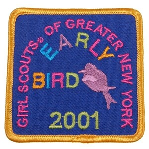 VE11 GIRL SCOUTS OF GREATER NEW YORK EARLY BIRD 2001 ガールスカウト ワッペン パッチ ロゴ エンブレム アメリカ 米国 USA 輸入雑貨