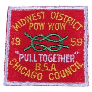ZG25 50s MIDWEST DISTRICT POW WOW CHICAGO COUNCIL 1959 ボーイスカウト ビンテージ ワッペン パッチ アメリカ 米国 USA 輸入雑貨