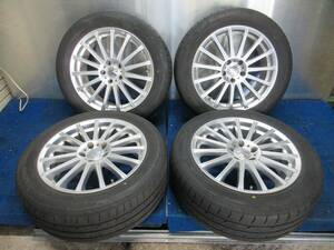 ★7.5-8分山★21年製★ ブリヂストンLUFT 225/55R18　BS BEO 18×7.5J +38 5H-114.3 4本セット アルファード・ヴェルファイア等　D1315