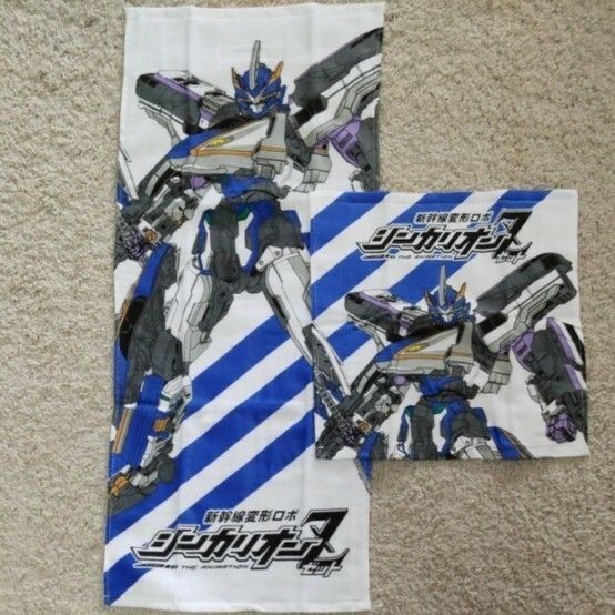 新幹線変形ロボ シンカリオンZ E7 かがやきフェイスタオル ハンドタオル 各1枚 2枚セット