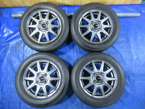 激安即決！美品 VEMOTION 13-4B 4H/100 ET43 ＋ BRIDGESTONE 155/65R13 2021年製 ワゴンR ラパン アルト セルボ パレット ミラ T007347