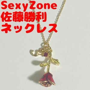 Sexy Zone 佐藤勝利 くん ローズ バラ イニシャル ネックレス