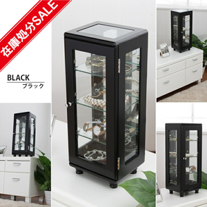  collection case desk the back side mirror display rack glass rack vertical wooden shelf 4 step 20×17×50.5 black M5-MGKMY90002BK