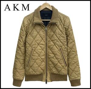 ★定価￥220500★ AKM エイケイエム 11AW RIBA LAMB SHIRRING DIA TRACK レザー ダイヤ キルティング トラック ジャケット ブルゾン M WJK