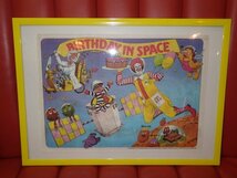 80’S★McDonald's★ポスター★24★ビンテージ★マクドナルド★アート★壁掛け★Birthday In Space★プレースマット★宇宙★ピエロ USA雑貨_画像1