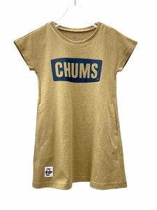 CHUMS チャムス Kid's CHUMS Logo Dress キッズチャムスロゴドレス ワンピース CH21-1284-B083-03 90-100cm ベージュ ネイビー キッズ/027