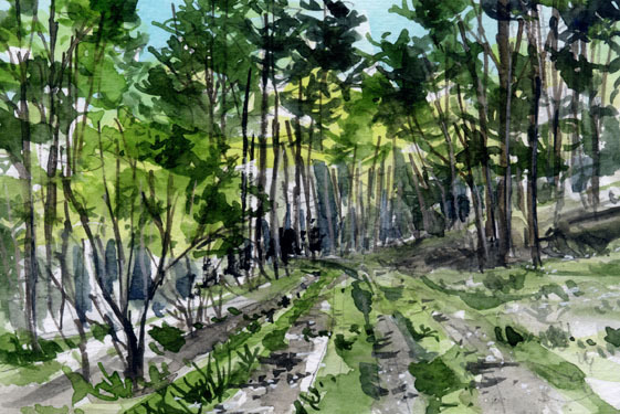 No. 8463 Mountain Road of Nakasendo / Peint par Chihiro Tanaka (aquarelle quatre saisons) / Livré avec un cadeau, peinture, aquarelle, Nature, Peinture de paysage