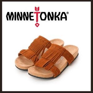 ○★新品 未使用 Minnetonka デイジー 定番フラットサンダル ブラウン○●