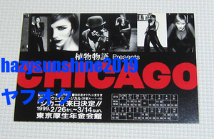 シカゴ CHICAGO MUSICAL ポストカード POSTCARD 販促 1999 ミュージカル 来日公演 東京厚生年金会館