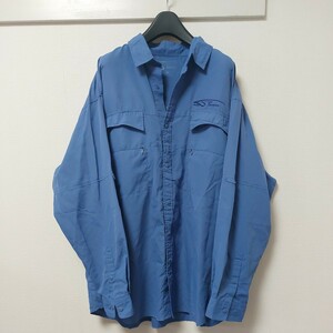 DISCAVER ディスカバー 古着 大きいサイズ 長袖 半袖 フィッシングシャツ ブルーメンズUS 2XLサイズ オーバーサイズ 05E2801mel 