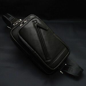 * shoulder bag one shoulder bag men's body bag diagonal .. original leather good-looking shoulder bag horse leather leather leather 16375 black *