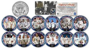 本物米ドルコイン 激レア アポロ 宇宙飛行士 NASA Space Program 12枚 コイン コンプリートセット COA 証明書付き