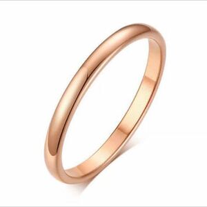 新品 16号 ステンレスリング ピンクゴールド　ユニセックス ローズゴールド 抗アレルギー シンプル 高品質 結婚指輪 ステンレス 送料無料