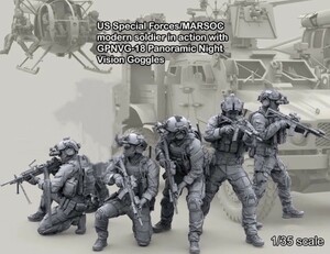 1/35scale 現代装備アメリカ戦闘員 海兵隊 ネイビーシールズ 6体セット(5体+α) ガレージキット レンジキット ブラックホーク ③