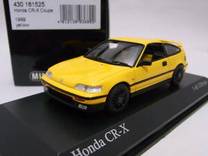 ★レアカラー黄!★HONDA CR-X Coupe 1989 Yellow 1/43【EF7 サイバースポーツ ZC Twincam】★美品!★430161525★検:Si 1.6i-16 CRX