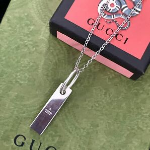 【即決/送料込み】GUCCI/グッチ タグ/プレート ネックレス/ペンダント(チェーン50cm)の画像1