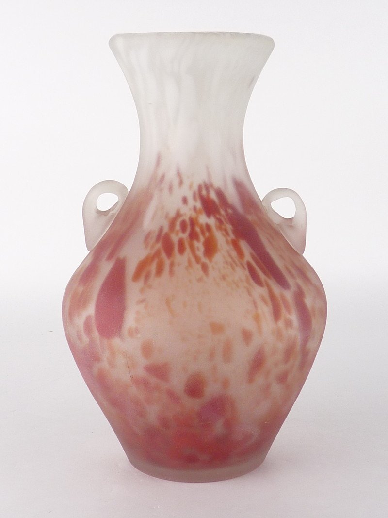 都屋】8 文化勲章作家藤田喬平「手吹花瓶」共箱高さ約24.5cm 幅約16cm