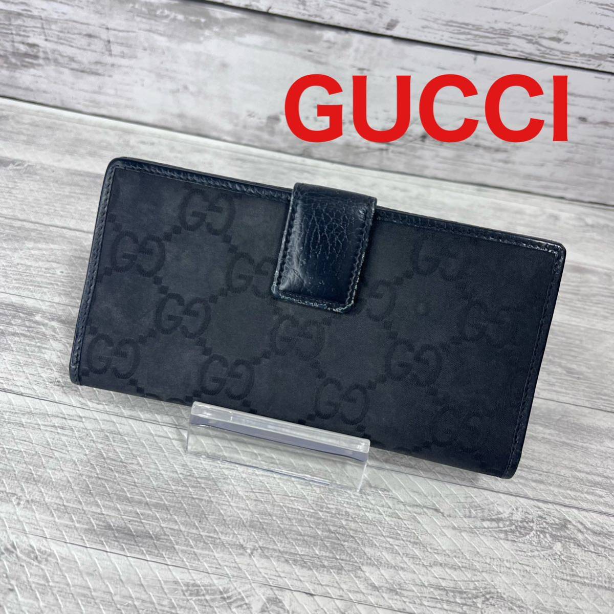 GUCCI◇グッチ/レザー/03948・496334/BLK/長財布-