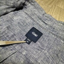 綺麗★GAP ギャップ シャンブレーシャツ 無地 ワークシャツ 麻 メンズ サイズXS 長袖 ブランド古着 USED_画像5