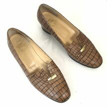 90sVintage★バーバリー/Burberrys★型押し本革/スリッポンシューズ/モカシン/ローファー【23E/茶/BROWN】ビジネス/dress shoes◆Q-360_画像2