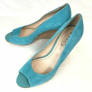 イタリア製★トッズ/TOD'S★ウェッジソールパンプス/オープントゥ【36A/22.5-23.0/青系/BLUE】Shoes/pumps◆Q-384