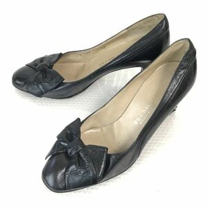 イタリア製★ブルーノマリ/bruno magli★リボンパンプス【35/22.0-22.5/黒/BLACK】ハイヒール/Shoes/pumps◆Q-376