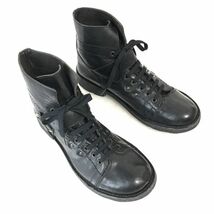 ROUTE 00★本革/ショート丈/エンジニアブーツ【43/27.5-28.0/黒/BLACK】レースアップ/Shoes◆pWB79-4_画像2