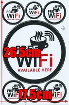 防水 フリー ワイファイ ステッカー セット 業務用 FREE WIFI 店頭用 販促用 カフェ ホテル 民泊 訪日 外国人 無線LAN 集客 スマホ TS-528_画像2