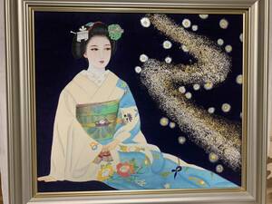 Art hand Auction [Authentic] Yamada Harunori Hotarugawa Japanese painting, F10 size, selected for the Ueno Royal Museum Exhibition for three consecutive years, graduate of Kyoto University of the Arts, Painting, Japanese painting, person, Bodhisattva