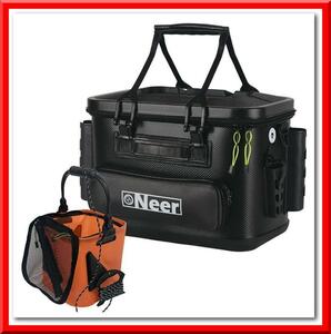 【新品即決】Neer バッカン（32L：ブラック）水汲みバケツ付き タックルボックス 釣り