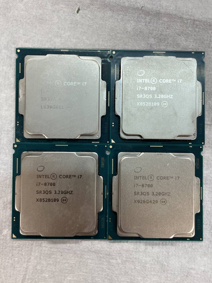 Intel Core i7-7700k 1個i7-8700 3個合計4個【作動機器より取り外し品