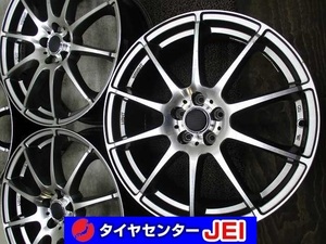 18インチ A-TECH 7J+48 100 プリウス/レガシィ 中古アルミホイール4本セット送料無料(A18-4468）