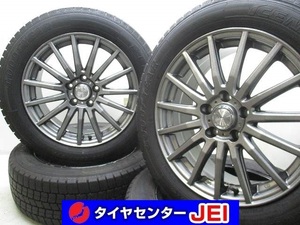 17インチ アイスナビ7 225/55R17 7J+38 114.3 バリ溝 アルファード 中古スタッドレスタイヤホイール【4本セット】 送料無料(SA17-3635）