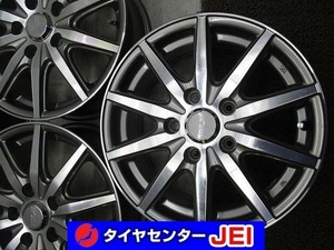 15インチ 社外 6J+42 114.3 中古アルミホイール【4本セット】送料無料(A15-4486）