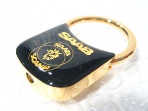 [Spiral] Saab black X Gold * key ring SAAB new goods /