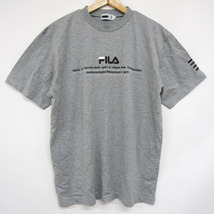 フィラ 半袖Tシャツ ロゴT クルーネック コットン トップス メンズ Lサイズ グレー FILA_画像1