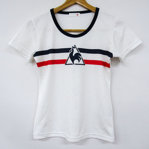 ルコックスポルティフ 半袖Ｔシャツ ロゴT ボーダー スポーツウェア トップス レディース Mサイズ ホワイト le coq sportif