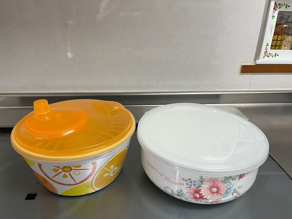 ★サラダスピナー & 琺瑯ボール容器の2点セット