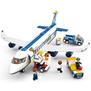  airplane passenger plane LEGO interchangeable block toy aircraft airport City present 