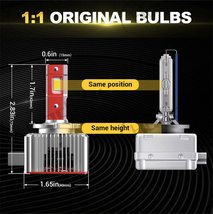  BMW/BENZアウディA4等】D1S/D8S/D3S　LEDヘッドライト12200LM 6500K 35W HID車にポンつけ 車検対応 安心の1年保証_画像4