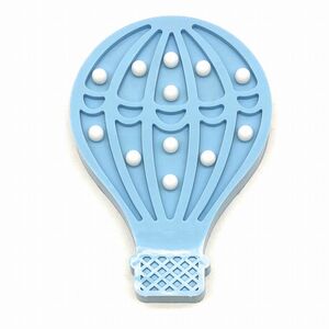 訳あり 壁掛けオブジェ 気球モチーフ パステルカラー LEDライト 電池式 (ブルー)