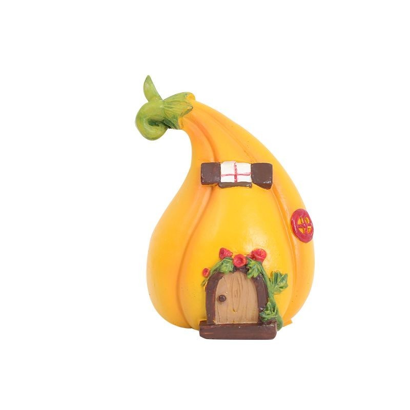Figur: Ein süßes Miniaturhaus im Wald (Kürbis), Handgefertigte Artikel, Innere, Verschiedene Waren, Ornament, Objekt
