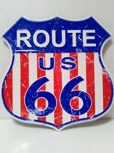 route66 US　プレート　ルート66　　◆アンティーク 雑貨 インテリア 壁飾り ブリキ 標識 看板◆