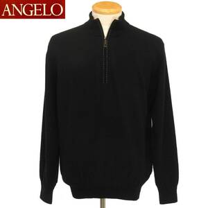 ★ANGELO★定番品 カシミヤハーフジップセーター【黒L】秋冬モデル 25710804 アンジェロ