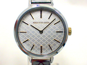 *1 jpy ~ USED beautiful goods *HALCYON DAYS Hal Zion Dayz * 2 hands QZ wristwatch * battery replaced *[HD4003 67]* lady's * arm . approximately 17.*