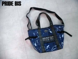 美品/PRIDE BIS プライドビス ポーチ付き トートバッグ/ショルダーバッグ/鞄 カバン/レディース/紺 ネイビー/1881-80564