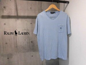 POLO RALPH LAUREN/ポロ ラルフローレン/CLASSIC FIT ポニー刺繍 ポケット付き 半袖TシャツL/ボーダーTee/メンズ