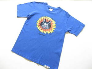 Tシャツ　crazy shirts　HAWAII　USA製　クリバンキャット　キッズ　L　ブルー　ひまわり　クレイジーシャツ　GUAM　ヴィンテージ　猫ネコ