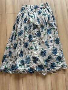 ★SM2 blueサマンサモスモス★ 花柄 ギャザースカートコットンロングスカート